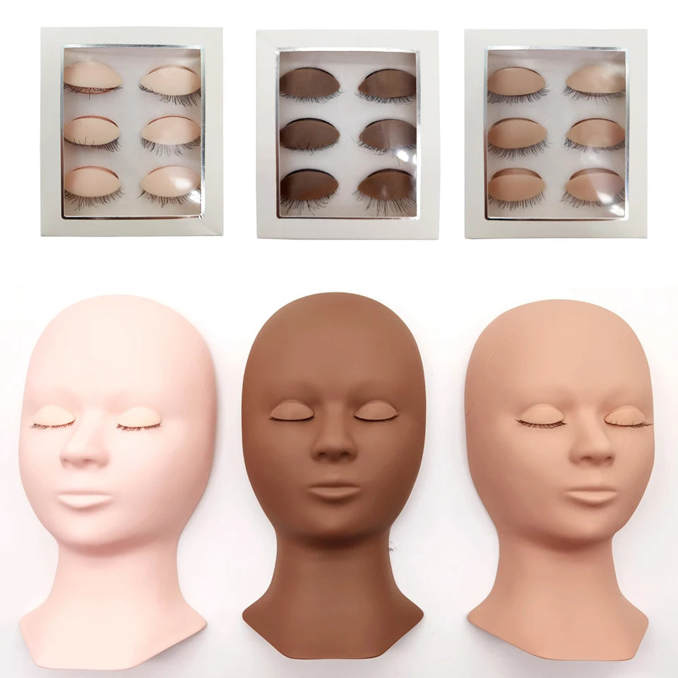 Wholsale Price Practice Lashing Eyelashes Mannequin Head Beginner Training Set Cosmetics Eye Lash Extension Supplies Mannequin