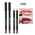 Cosmetic Long Lasting Women's Professional 12 Assorted Colors Lip Liner Pencil Lipstick Eyeliner Pen Matte Lip Liner