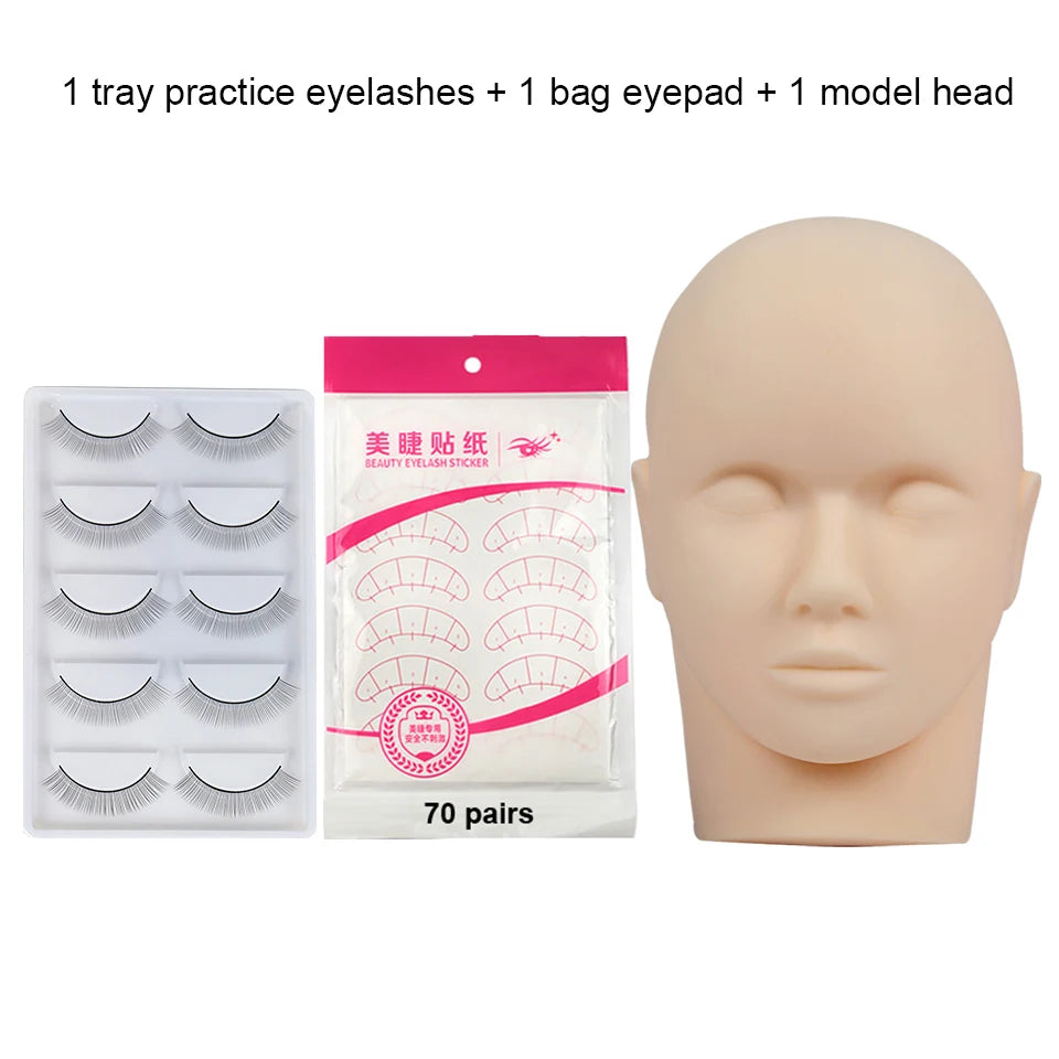 Wholsale Price Practice Lashing Eyelashes Mannequin Head Beginner Training Set Cosmetics Eye Lash Extension Supplies Mannequin