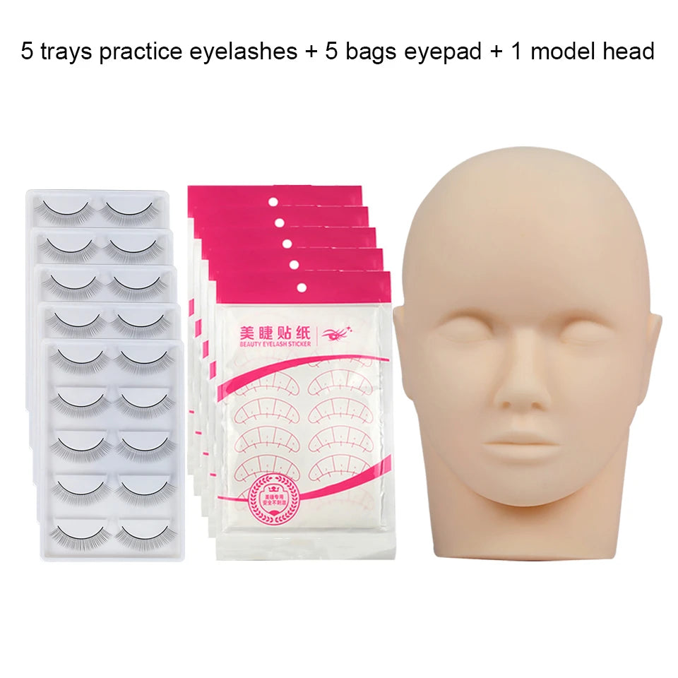 Wholsale Price Practice Lashing Eyelashes Mannequin Head Beginner Training Set Cosmetics Eye Lash Extension Supplies Mannequin