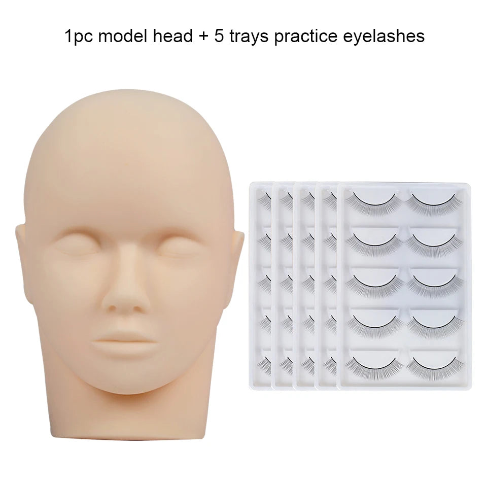 Wholsale Price Practice Lashing Eyelashes Mannequin Head Beginner Training Set Cosmetics Eye Lash Extension Supplies Mannequin