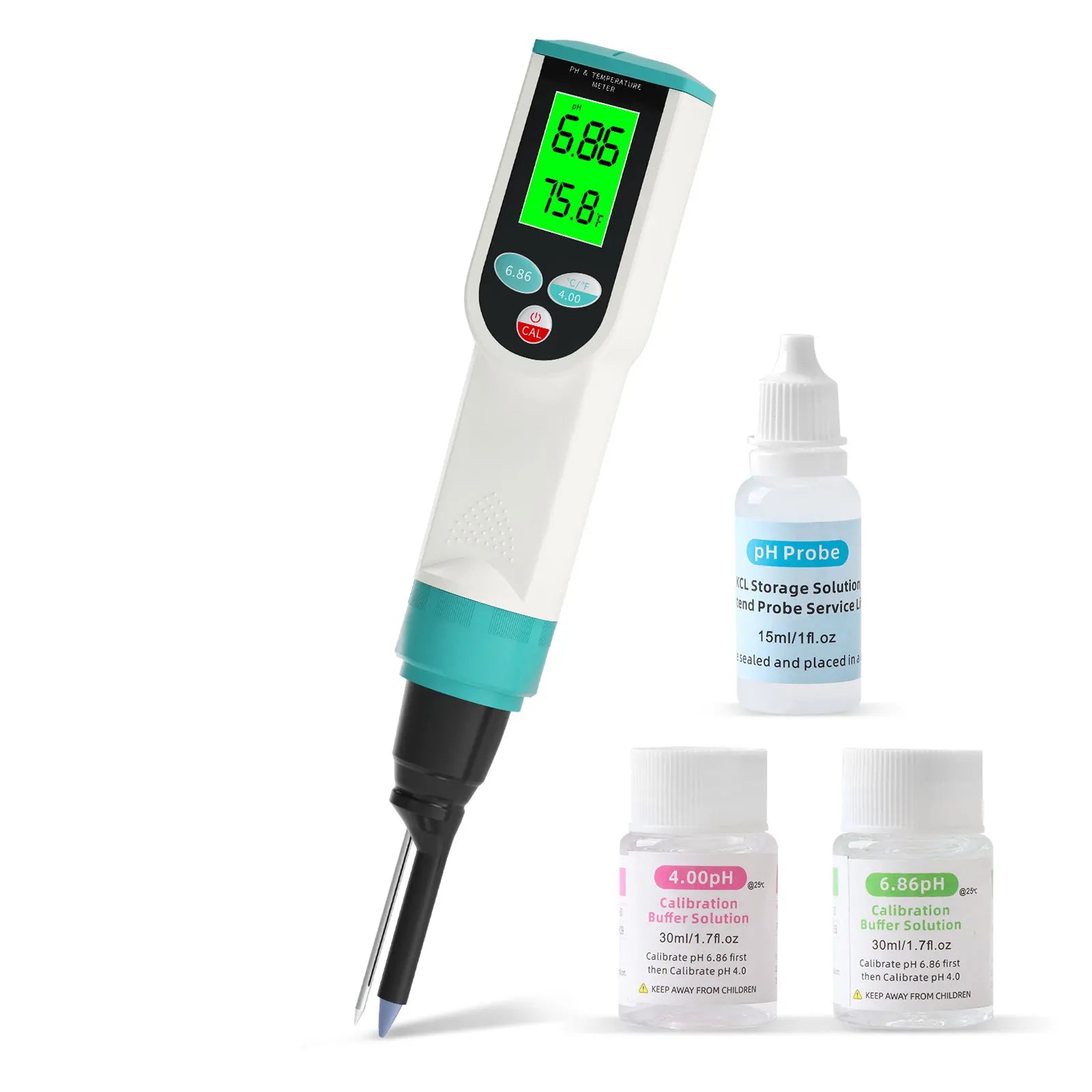 Digital Food PH Meter with KCL Kit 0.01 Resolution High Accuracy Sensor pH Tester for Meat Dough Sausage Cheese Cosmetics Soil