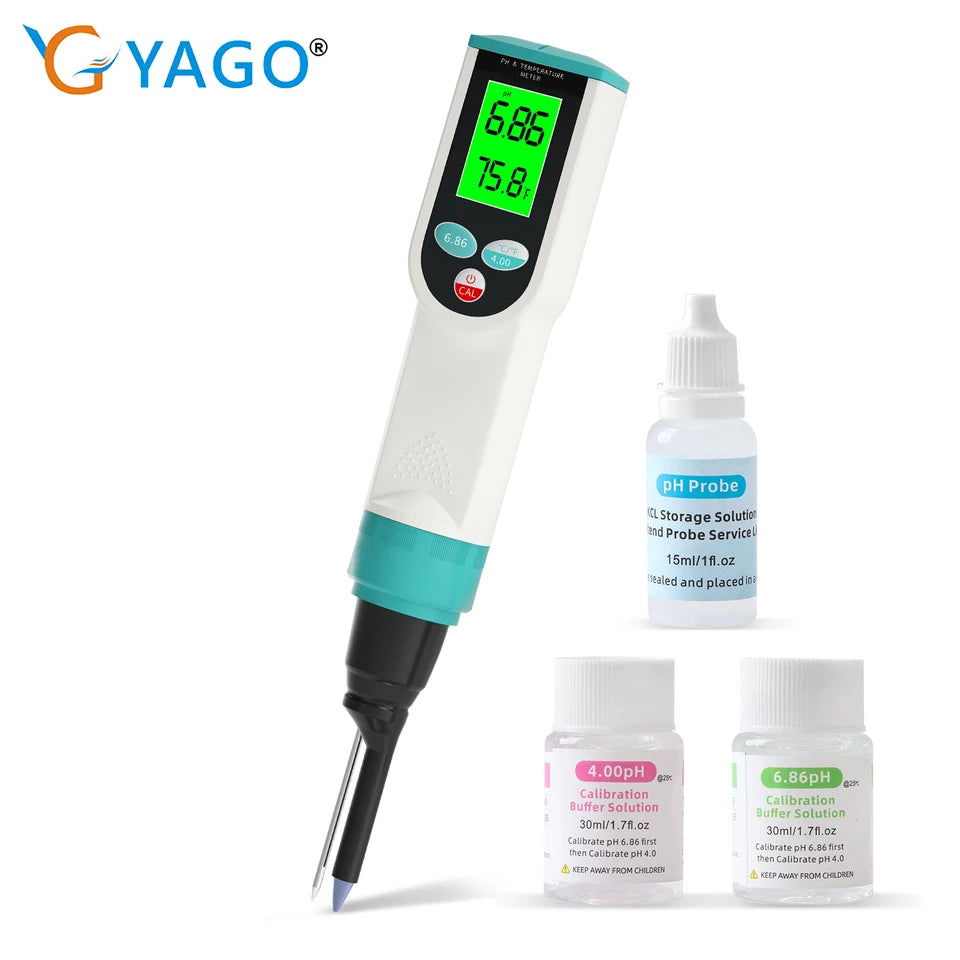 Digital Food PH Meter with KCL Kit 0.01 Resolution High Accuracy Sensor pH Tester for Meat Dough Sausage Cheese Cosmetics Soil